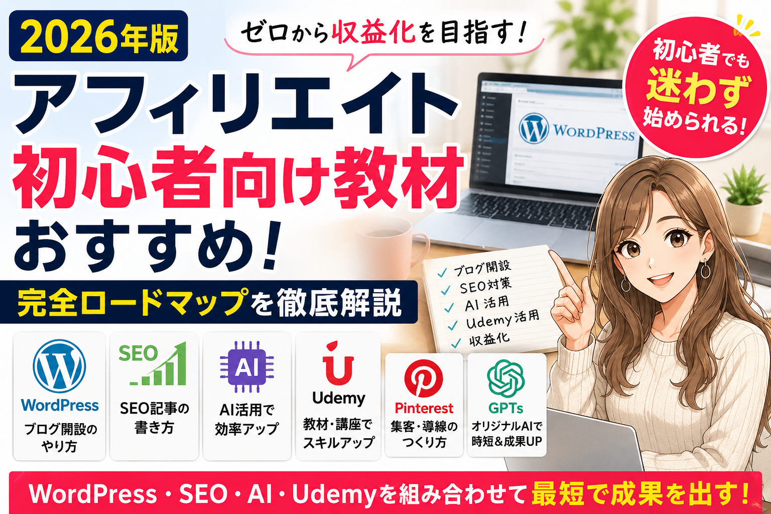 アフィリエイト初心者教材 Wordpress Udemy
