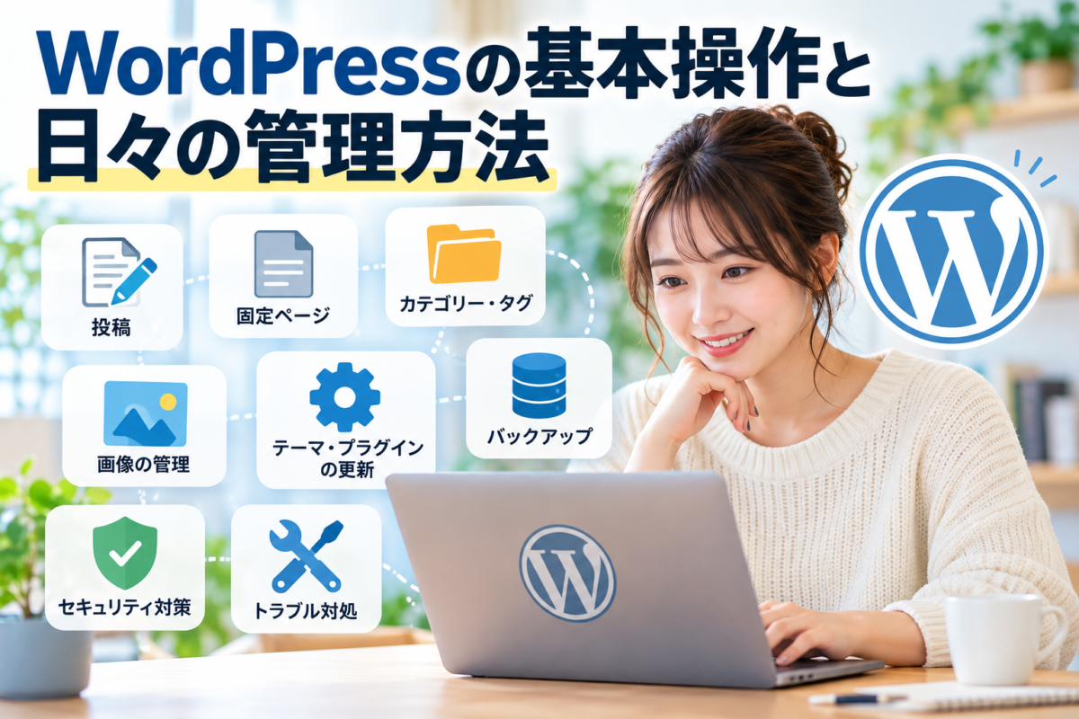 WordPressの基本操作と日々の管理方法｜投稿・固定ページ・画像管理・更新・バックアップ・セキュリティ対策