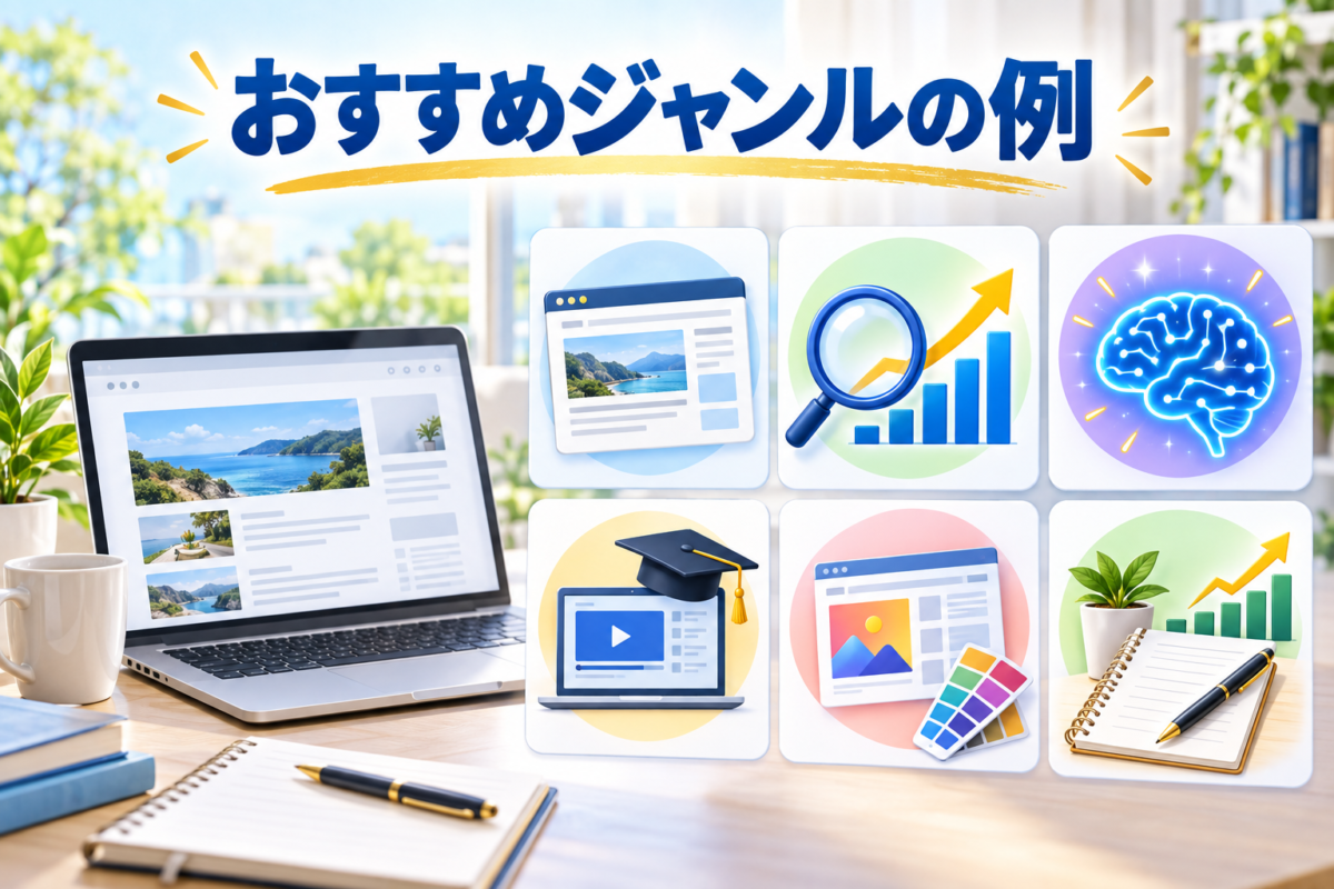 WordPress・SEO・AI・オンライン講座・Webデザインなど初心者におすすめのアフィリエイトジャンル例