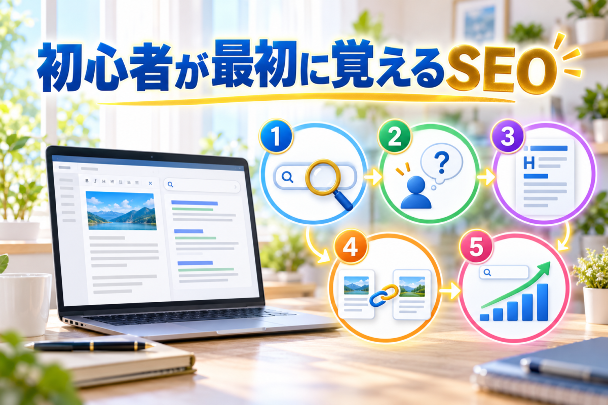アフィリエイト初心者が最初に覚えるキーワード選定・検索意図・見出し・内部リンク・順位確認のSEO基本