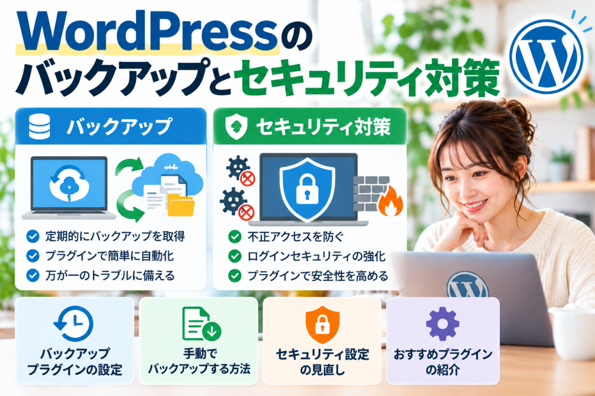 WordPressのバックアップとセキュリティ対策｜定期的なデータ保存・不正アクセス防止・安全なサイト運用