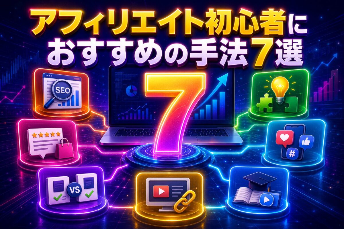 アフィリエイト初心者におすすめの7つの手法を目的別にわかりやすく紹介