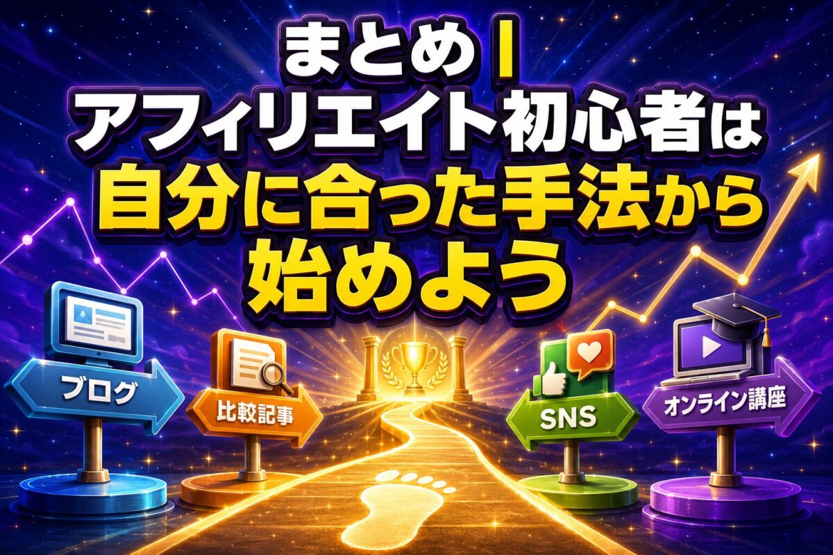 アフィリエイト初心者がブログやSNSなど自分に合った手法を選んで始める方法