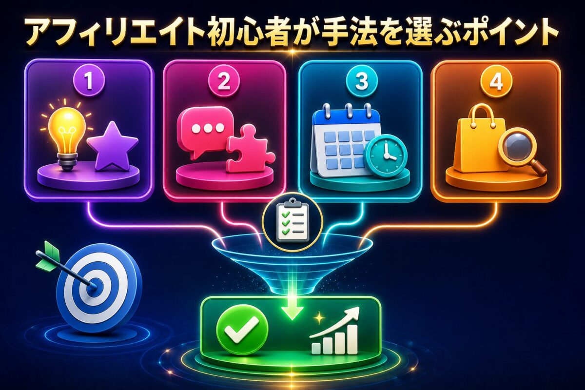 アフィリエイト初心者が自分に合った手法を選ぶためのポイントを解説