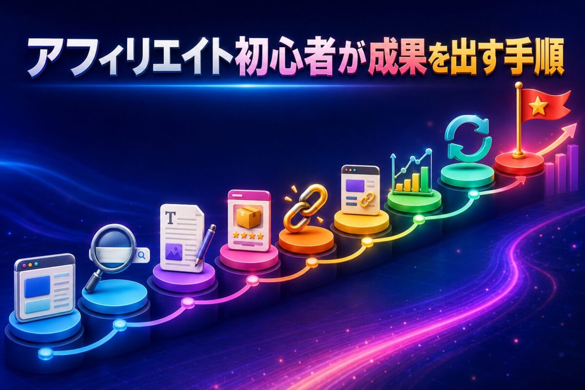 アフィリエイト初心者がジャンル選びから記事作成と改善まで進める手順