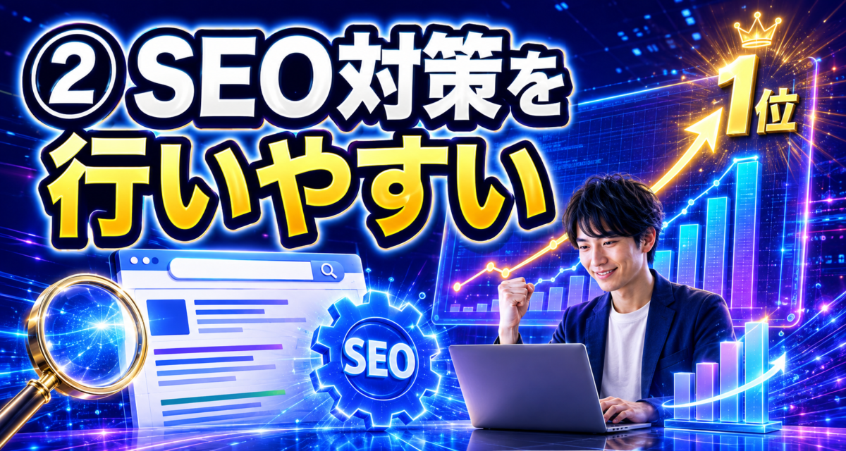 SEO対策によって検索順位が上がり、ブログへのアクセスを増やしやすいことを表したイメージ画像