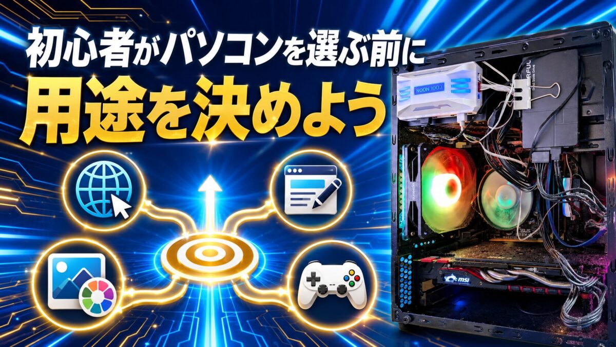 パソコン初心者がインターネット・ブログ・画像編集・ゲームなどの用途を決める画像