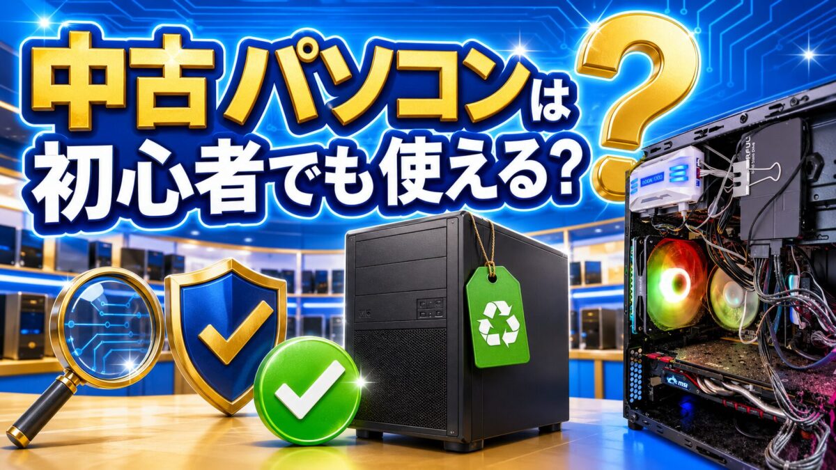 状態や保証を確認した中古パソコンなら初心者でも使えることを示す画像