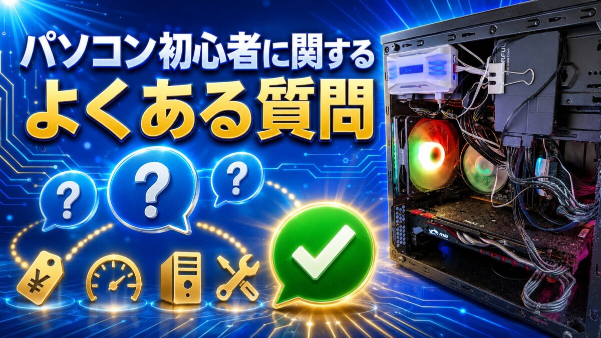 ソコン初心者が感じやすい価格・性能・中古・自作に関する質問へ回答する画像