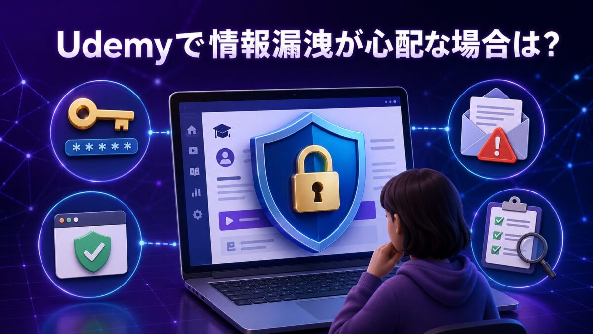 Udemy利用時の情報漏洩が心配な場合に確認したいパスワードや不審メール対策