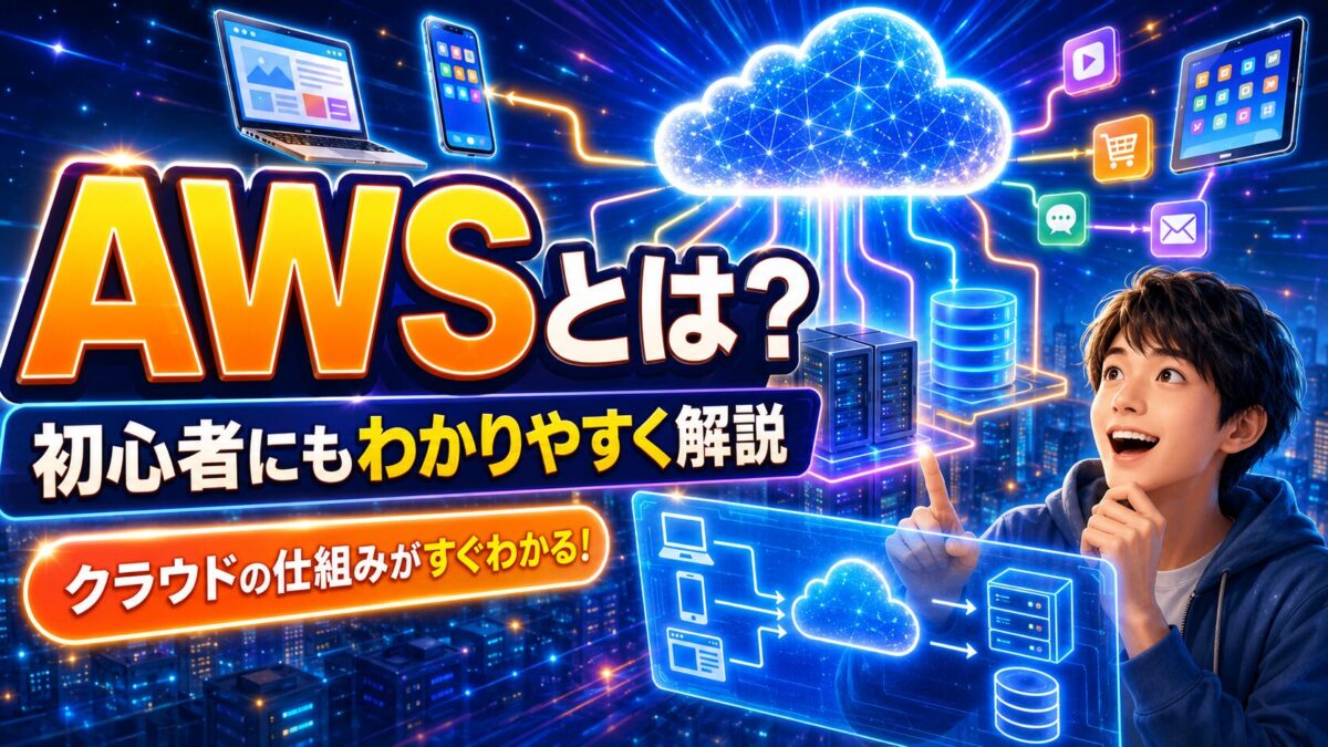 AWSのクラウドからサーバー・データベース・各端末へ接続される仕組みを学ぶ初心者