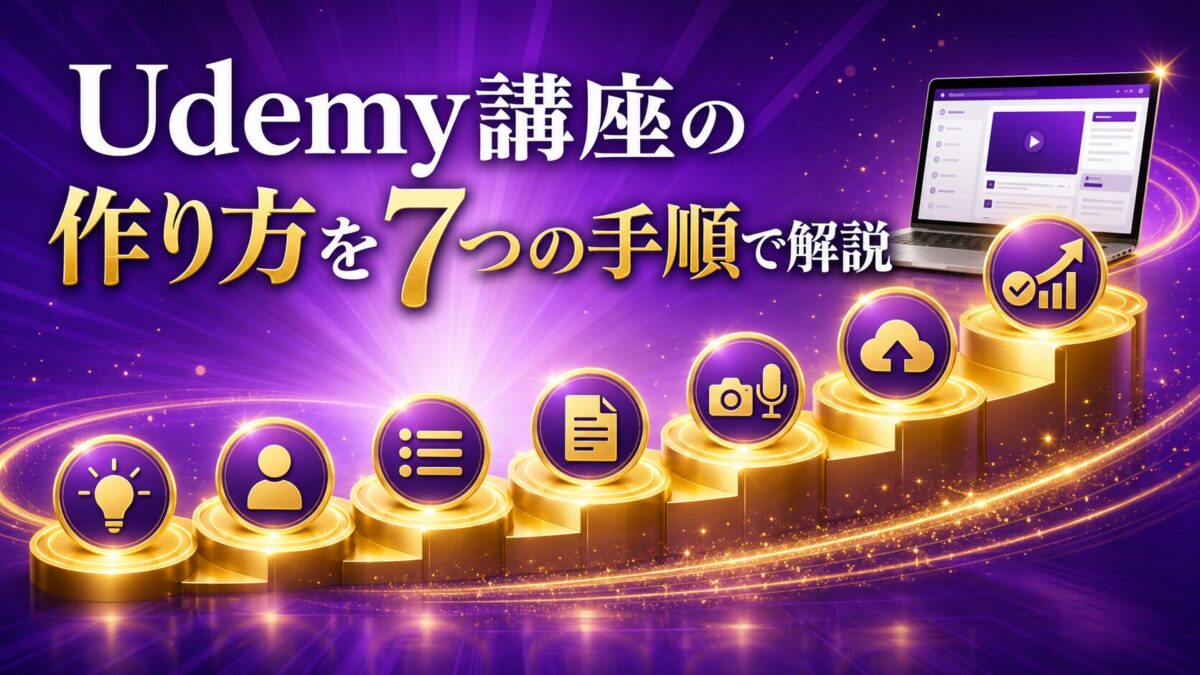 Udemy講座を企画から撮影、公開、販売まで7つの手順で進めるロードマップ