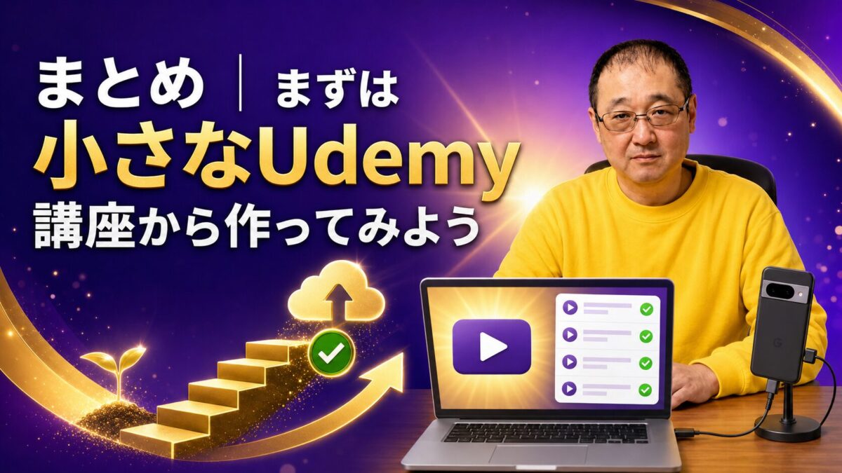 武田泰司が小さなUdemy講座から作成して公開する方法を初心者へ伝えるまとめ