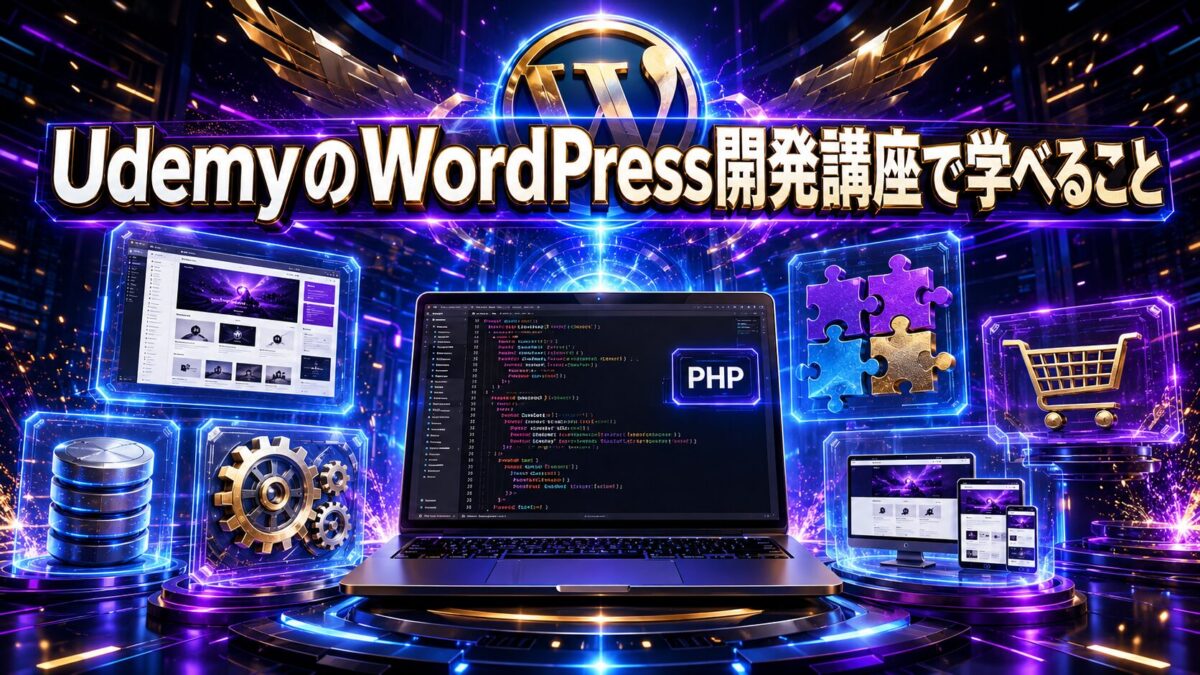 UdemyのWordPress開発講座で学べるPHP・テーマ開発・プラグイン開発・データベース・レスポンシブ制作
