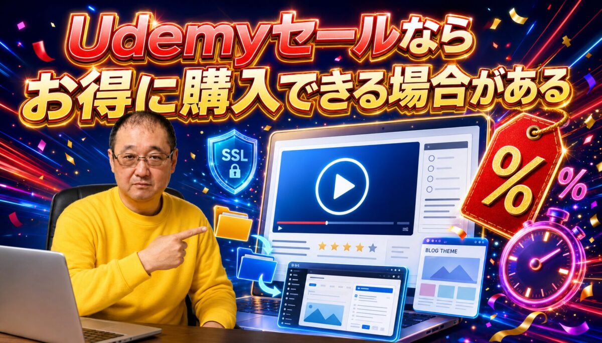 UdemyセールでWordPress初心者向け講座をお得に購入できる場合がある