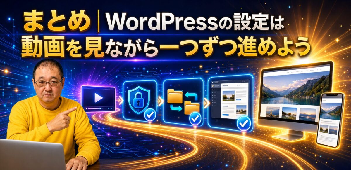 動画を見ながらSSL・FFFTP・Cocoonの設定を一つずつ進めるWordPress初心者