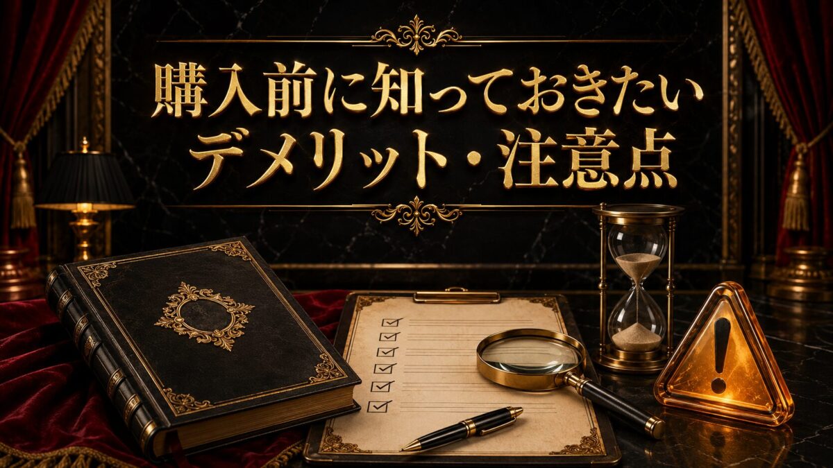 ウルティメイトアフィリエイト改訂版を購入する前に確認したいデメリットと注意点を表した画像