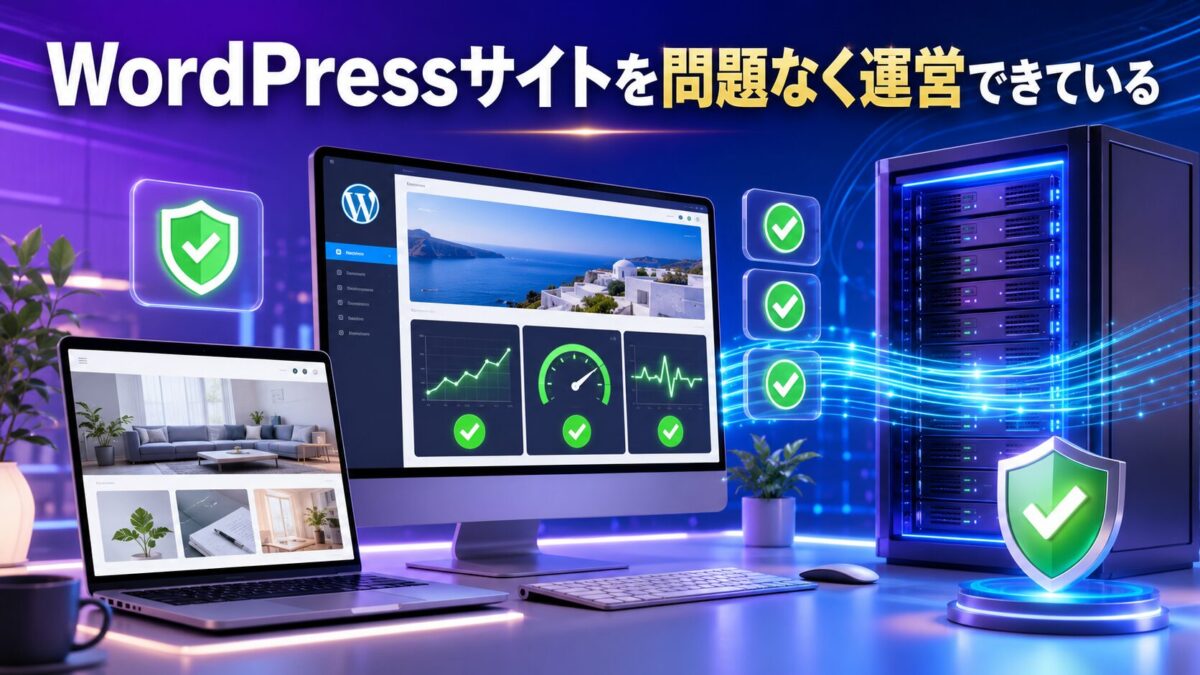 OneレンタルサーバーでWordPressサイトを高速かつ安全に問題なく運営できている様子