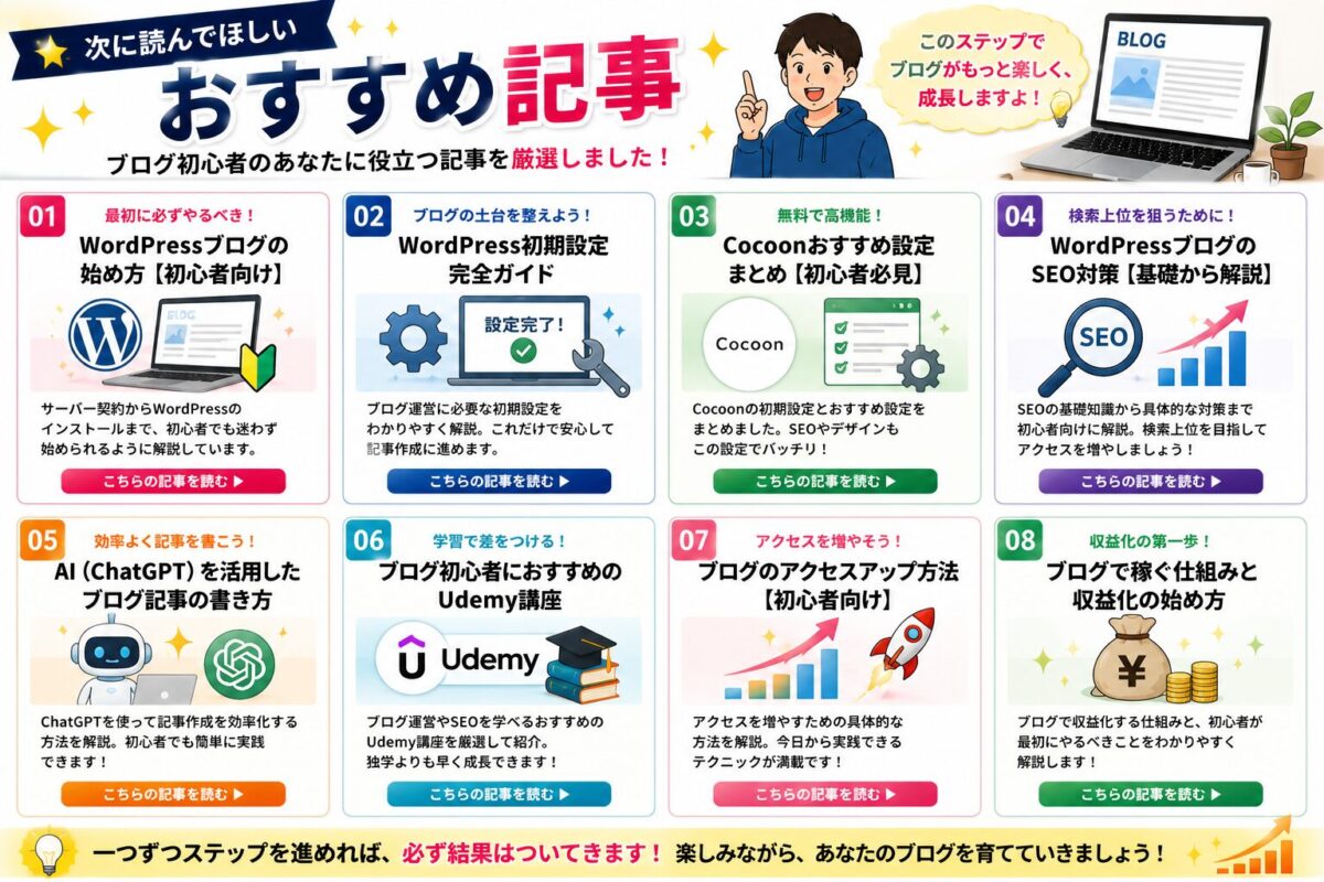 WordPressブログ初心者におすすめの関連記事をまとめて紹介したイメージ画像
