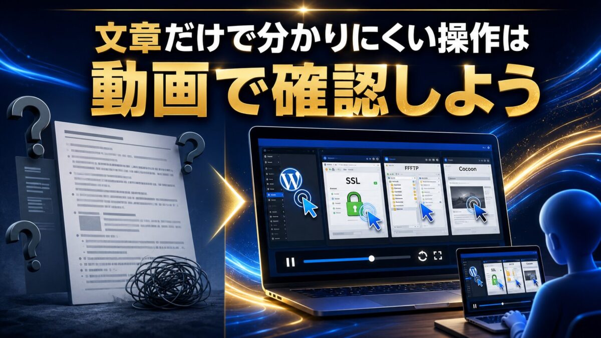 文章では分かりにくいWordPressの操作を動画講座で学ぶ初心者
