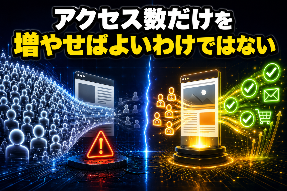 キーワード選定とは検索者が入力した言葉と必要な記事をつなぐ作業であることを表した解説画像