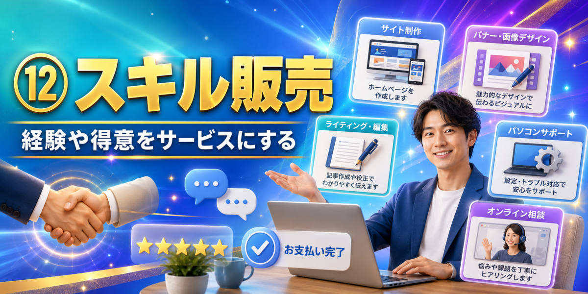サイト制作・画像デザイン・ライティング・パソコンサポート・オンライン相談などの経験や得意を販売する方法