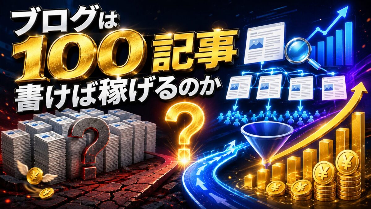 ブログは100記事書けば稼げるのかを記事数・SEO・アクセス・収益導線から考える画像