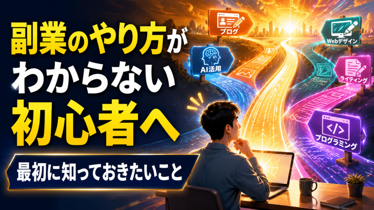 副業のやり方がわからない初心者が、始める前に知っておきたい基本を確認している画像