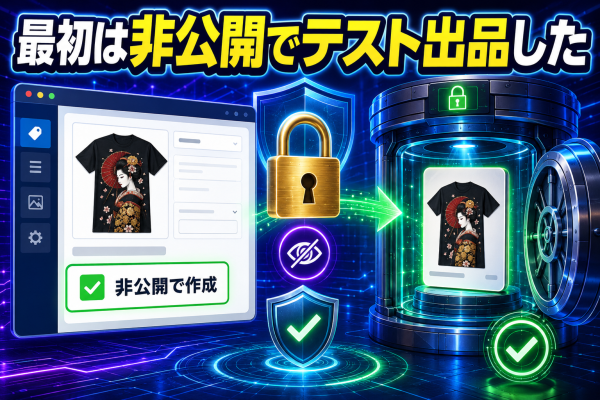 SUZURI安全出品ヘルパーを使い商品を非公開に設定してテスト出品する流れ