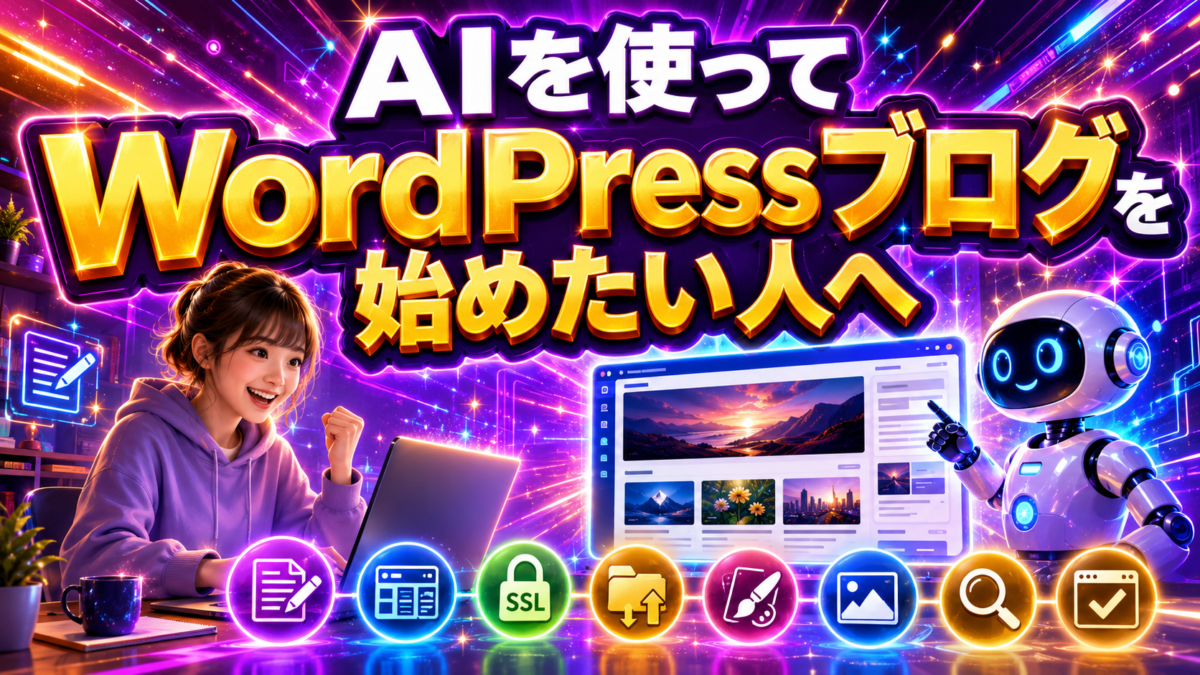 AIを活用してWordPressブログを始めたい初心者向けの画像