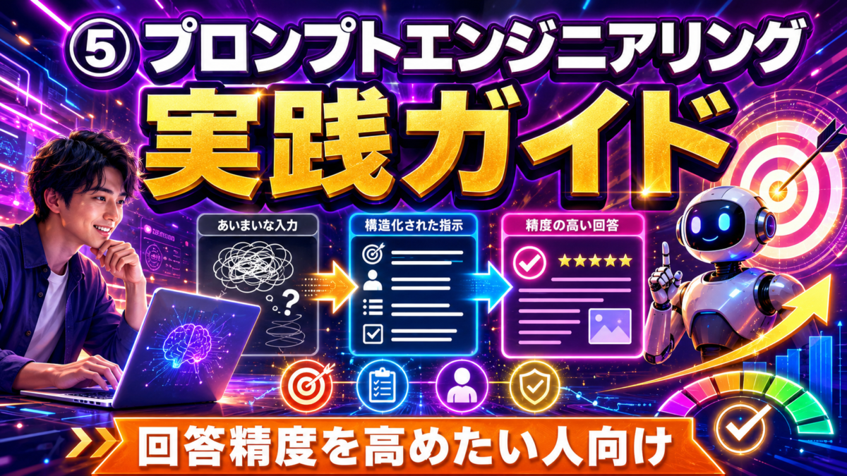 プロンプトエンジニアリング実践ガイドを回答精度を高めたい人向けに紹介する画像