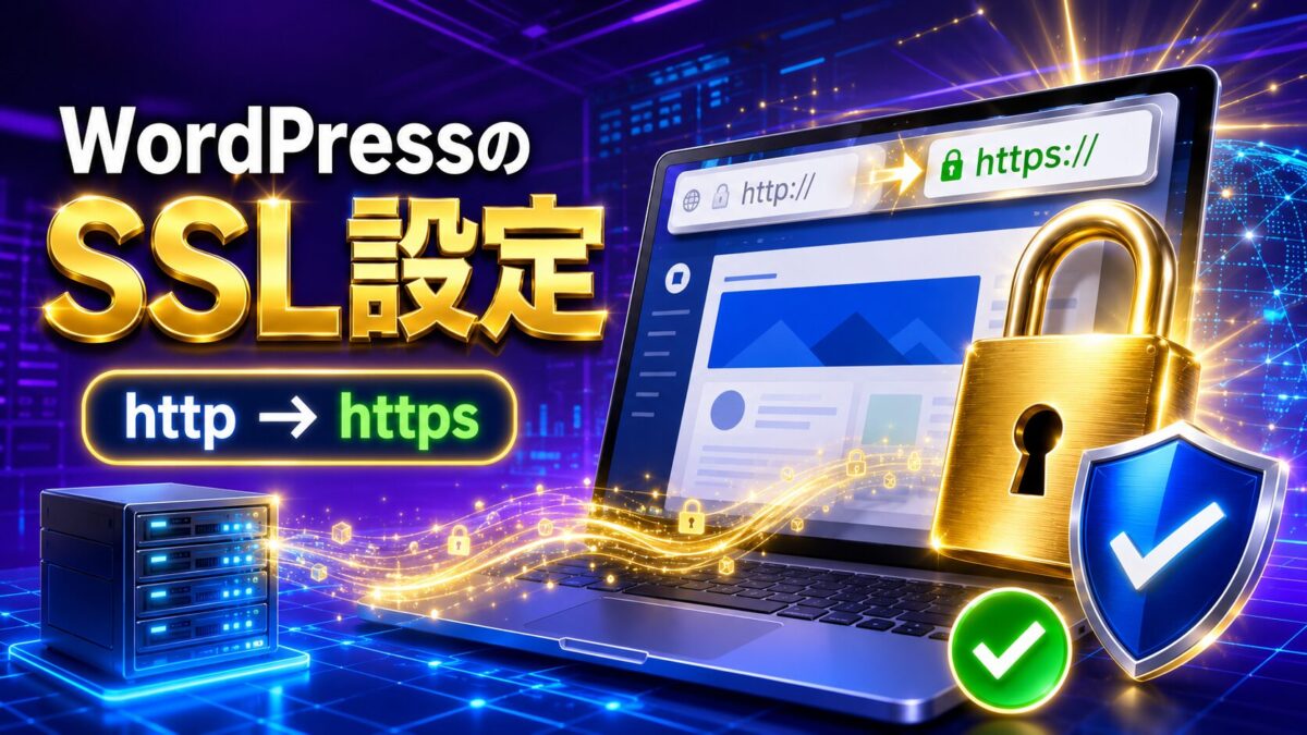 WordPressをhttpからhttpsへ変更して安全性を高めるSSL設定のイメージ