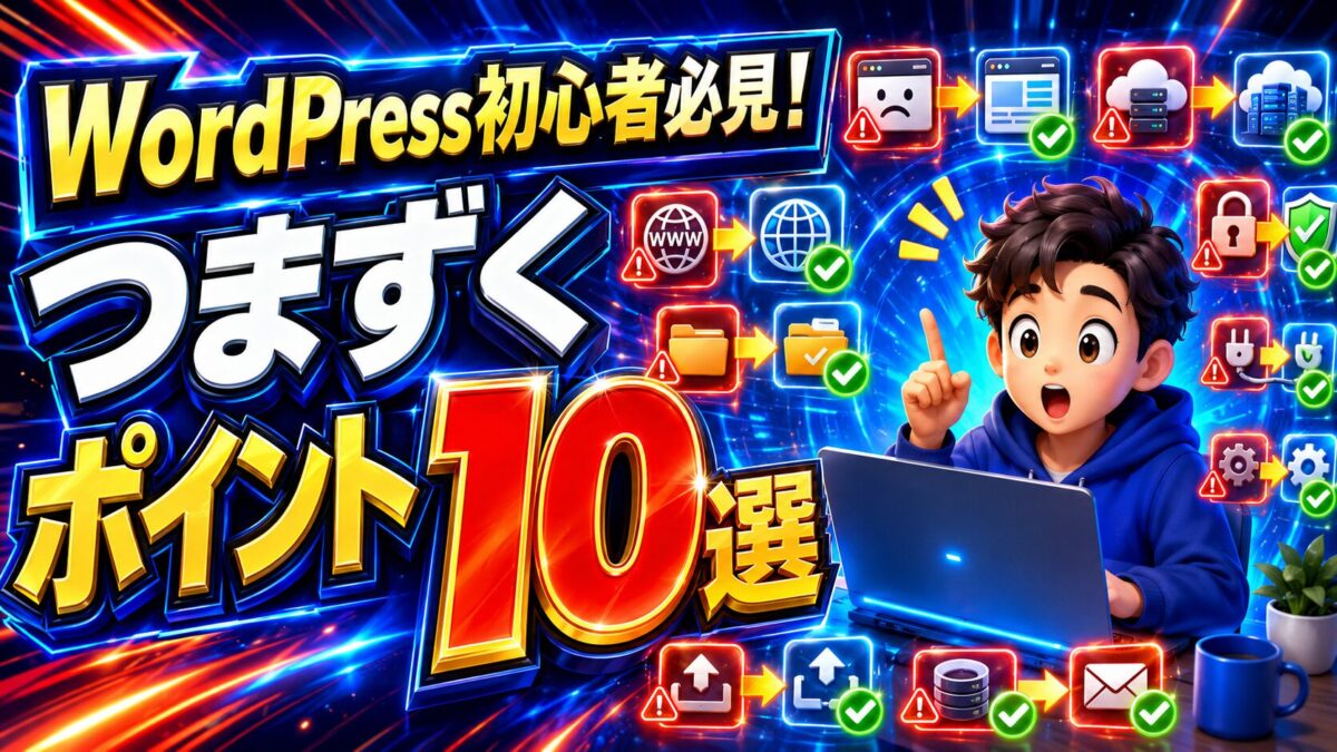 WordPress初心者がつまずくポイント10選と、ドメイン・サーバー・ログイン・セキュリティ・初期設定などの解決方法を紹介