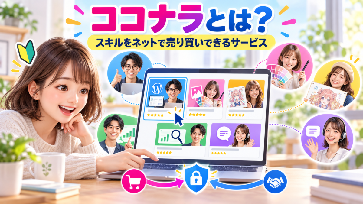 ココナラでWordPressやデザインなどのスキルをネットで売り買いできる仕組み