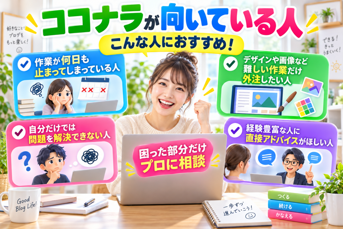 ココナラが向いているWordPress初心者と困った部分だけプロへ相談するメリット