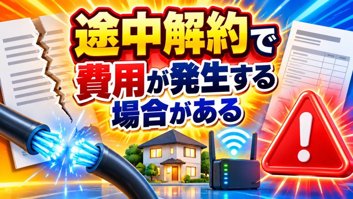 コミュファ光を途中解約すると費用が発生する場合があることを解説する画像