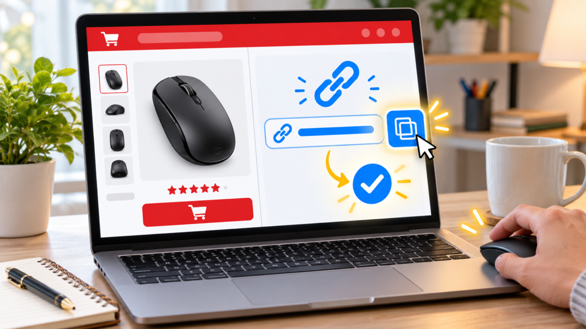 楽天市場の商品ページでアフィリエイトリンクを作成してコピーする操作