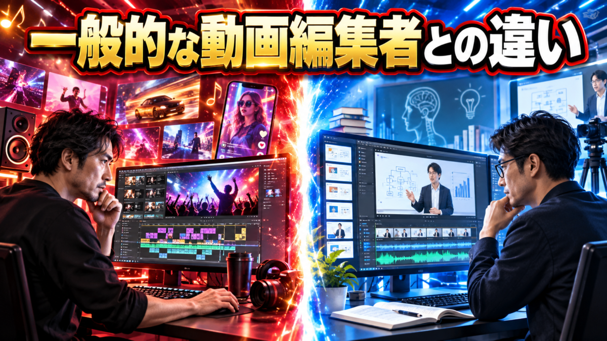 一般的な動画編集者と動画教材エディターの仕事内容の違い