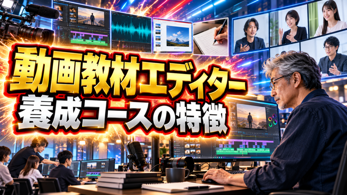 動画教材エディター養成コースで学べる編集や構成などの特徴