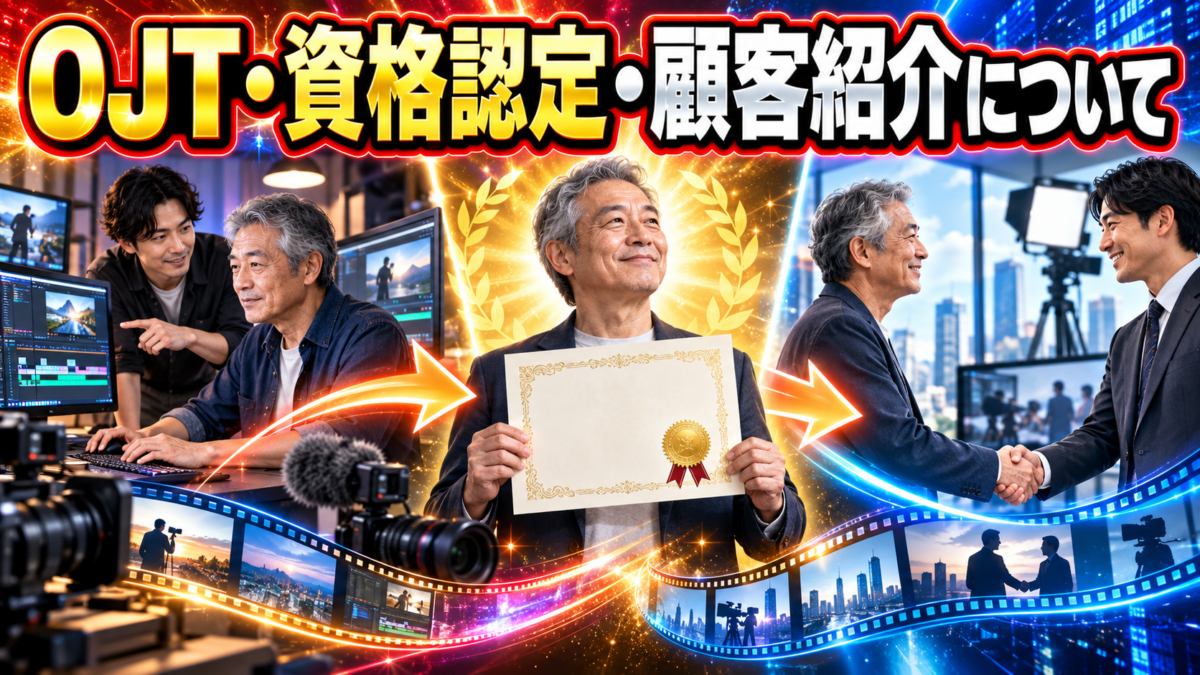 動画教材エディター養成コースのOJTと資格認定と顧客紹介の流れ