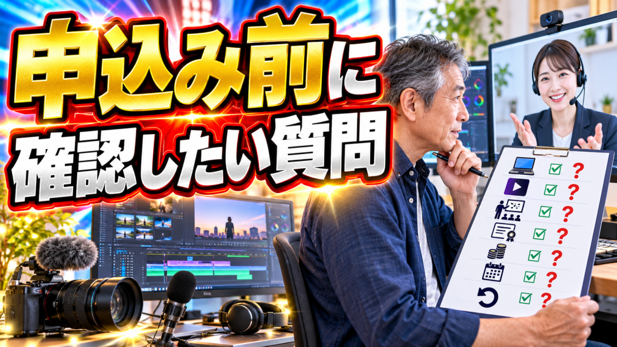 動画教材エディター養成コースへ申し込む前に確認したい質問