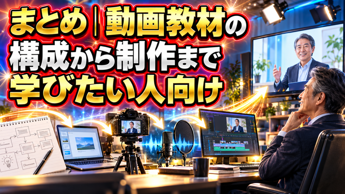 動画教材の構成から撮影と編集まで学びたい人向けのまとめ